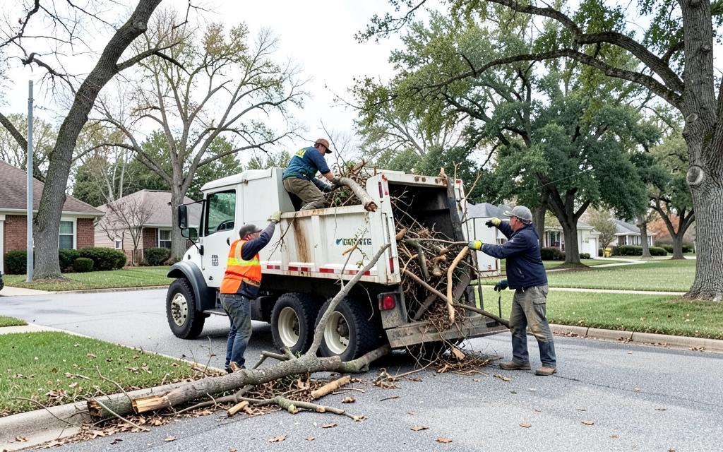Stump grinding in progress